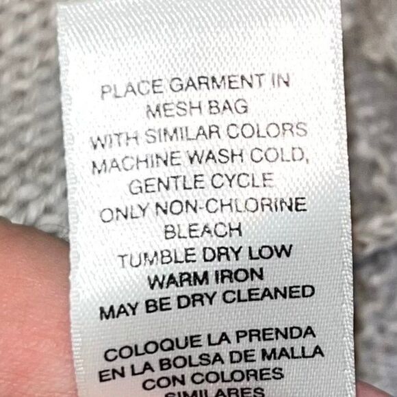 Womens Chico's Colorblock Cowl-Neck Fringe-Trim Sweater Pullover Tan Size 3 - Picture 6 of 10